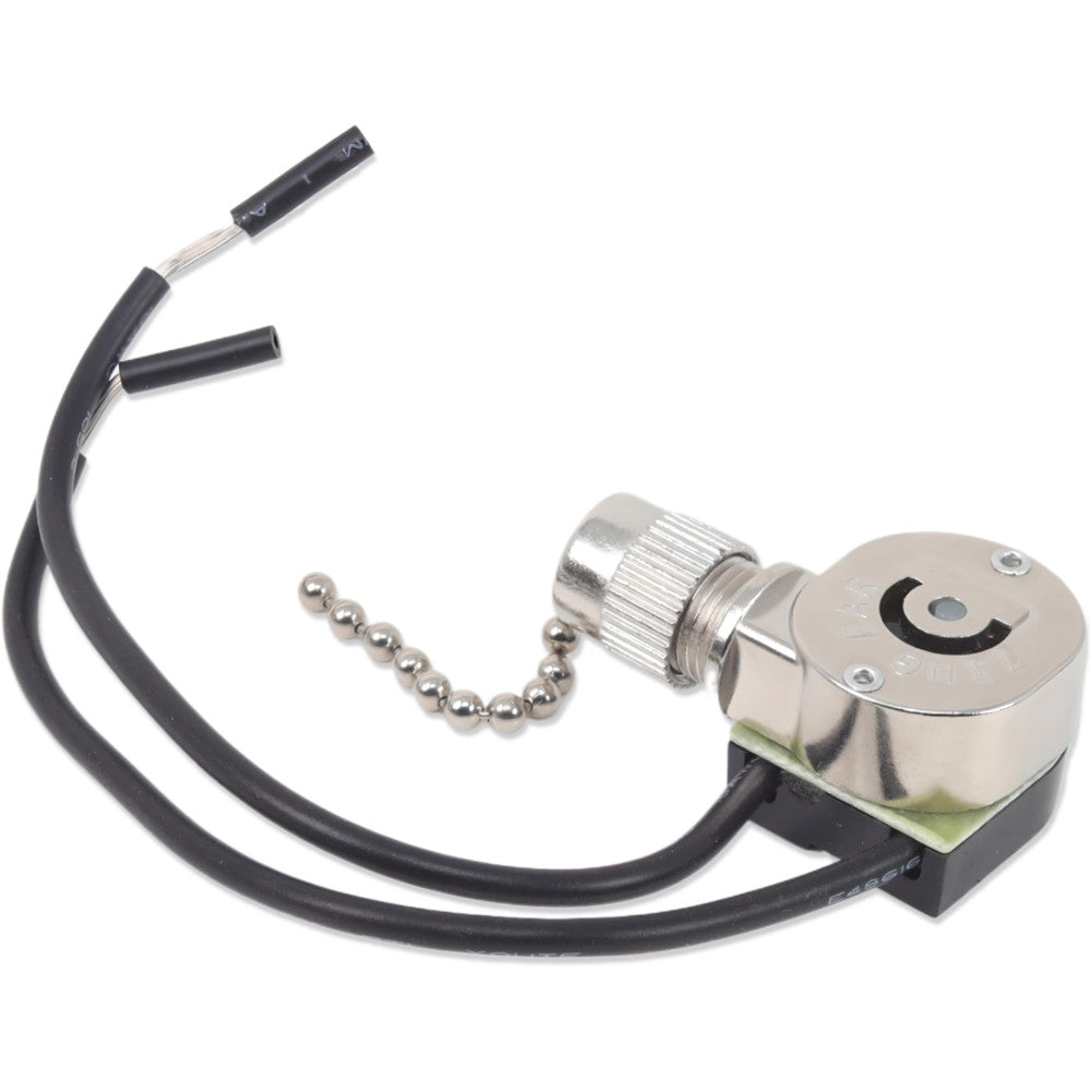 ZE-109M On/Off Pull Chain Switch with Metal Shell - Nickel Finish